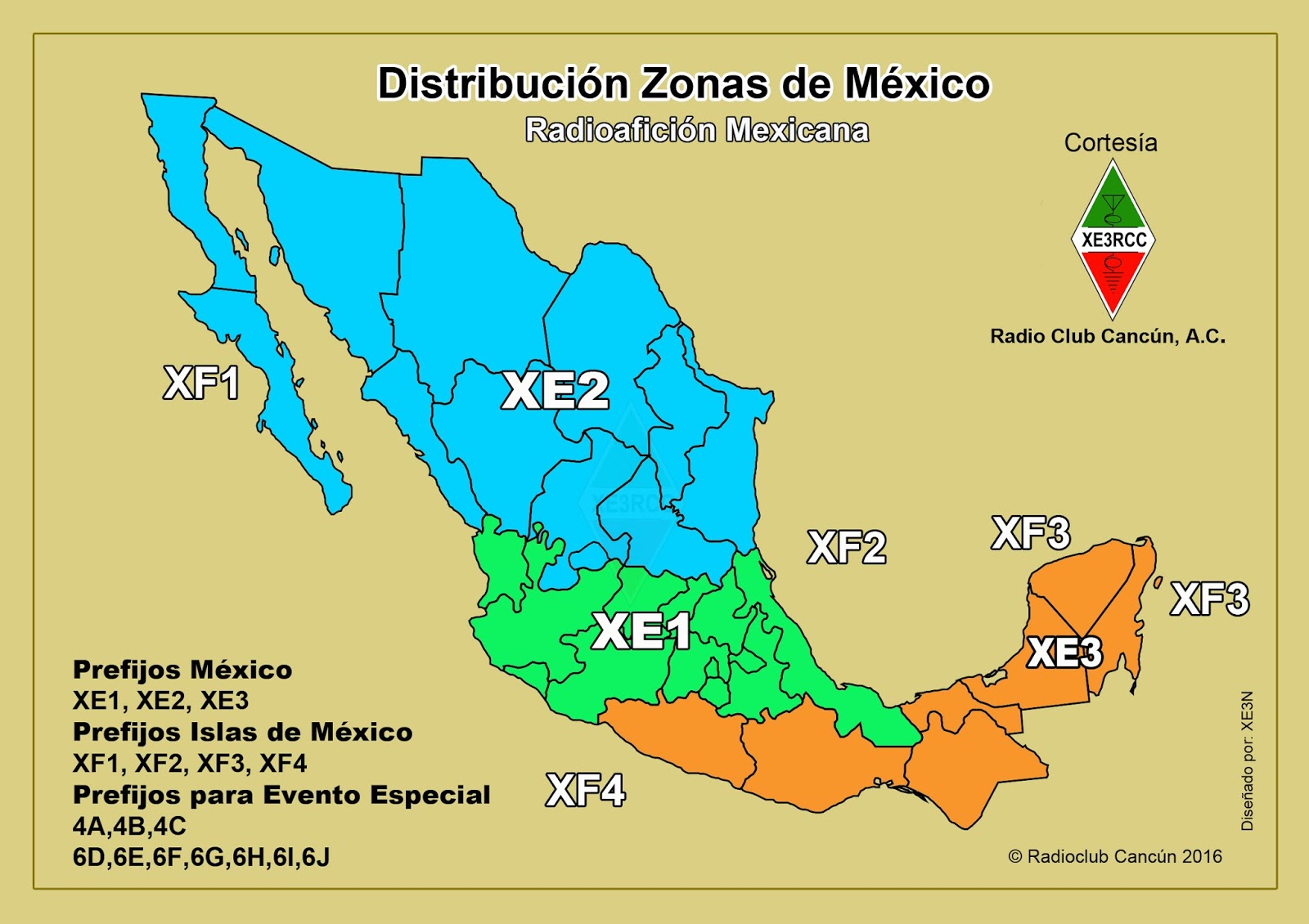 Mapa de Prefijos de México